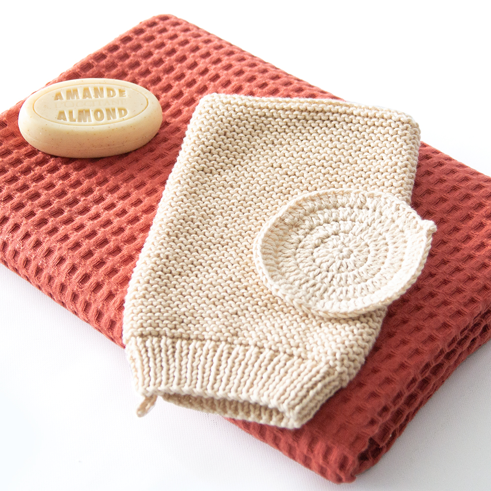 DIY : Lingettes au crochet et gant tricoté